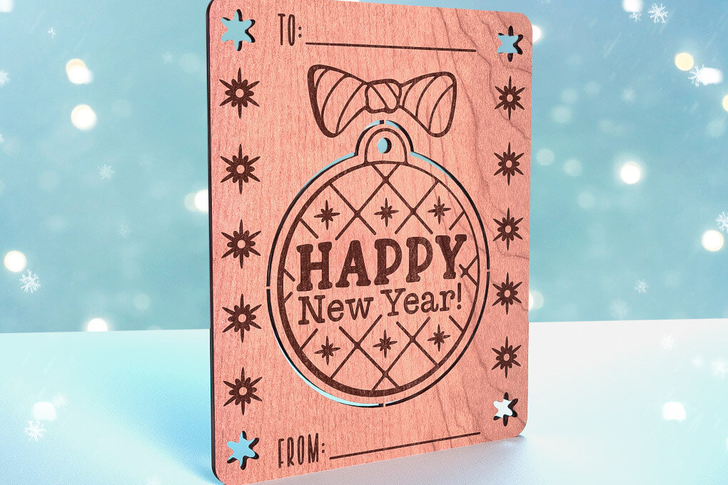 Intra απο ξύλο plywood 3mm-4mm πάχος Χριστουγεννιάτικη Διακοσμητική Κάρτα | Δίασταση 8x8 cm INTRAFABR-72467804