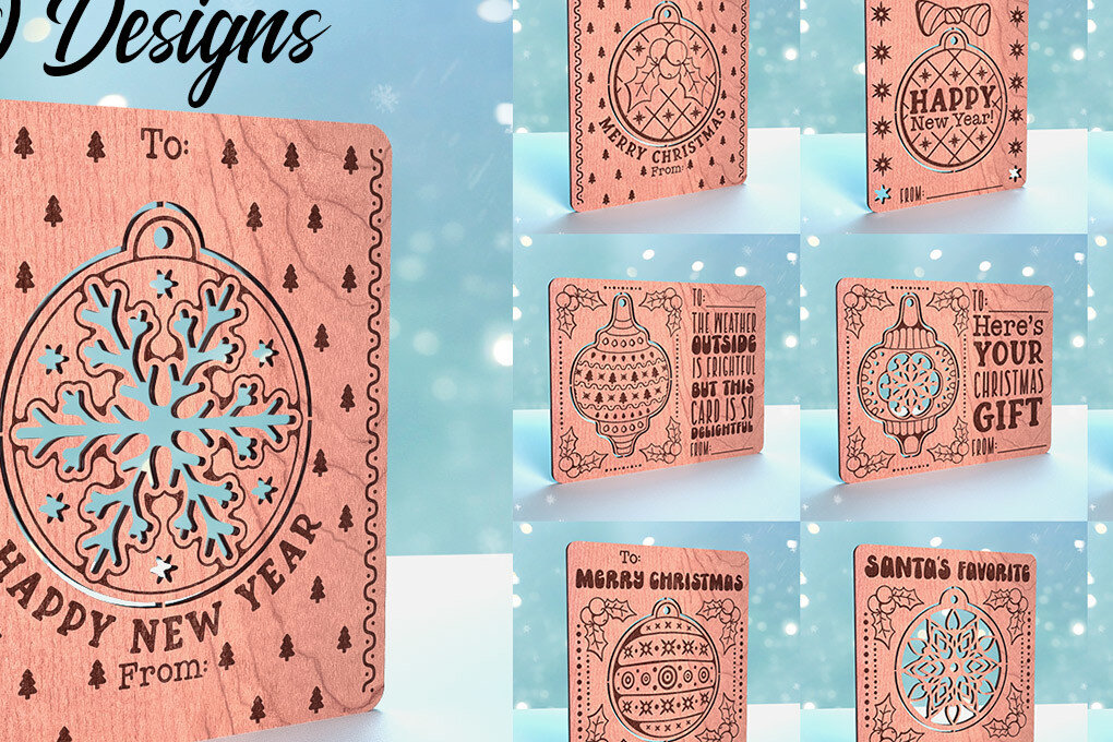 Intra απο ξύλο plywood 3mm-4mm πάχος Χριστουγεννιάτικη Διακοσμητική Κάρτα | Δίασταση 8x8 cm INTRAFABR-72467750