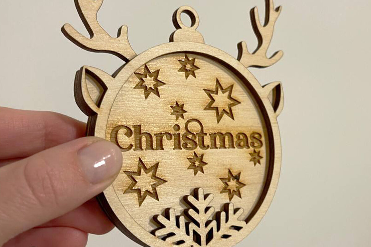 Intra απο ξύλο plywood 3mm-4mm πάχος Χριστουγεννιάτικη διακόσμηση στολιδιών Δίασταση 4x4 cm INTRAFABR-84374553