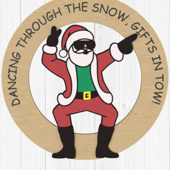 Intra απο ξύλο plywood 3mm-4mm πάχος Χριστουγεννιάτικο Στολίδι - Χορεύοντας Άγιο Βασίλη Δίασταση 8x8 cm INTRAFABR-108160974 - Image 1