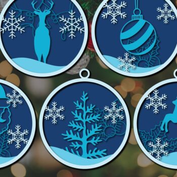 Intra απο ξύλο plywood 3mm-4mm πάχος Χριστουγεννιάτικο Στολίδι Διακόσμηση Δίασταση 8x8 cm INTRAFABR-36309673 - Image 1