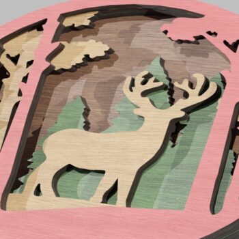 Intra απο ξύλο plywood 3mm-4mm πάχος Χριστουγεννιάτικο στολίδι Ελάφια στο δάσος Δίασταση 8x8 cm INTRAFABR-113819164 - Image 7