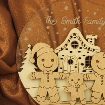 Intra απο ξύλο plywood 3mm-4mm πάχος Χριστουγεννιάτικο στολίδι Gingerbread Family Δίασταση 3x3 cm INTRAFABR-82458262 - Image 2