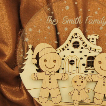 Intra απο ξύλο plywood 3mm-4mm πάχος Χριστουγεννιάτικο στολίδι Gingerbread Family Δίασταση 3x3 cm INTRAFABR-82458262 - Image 3