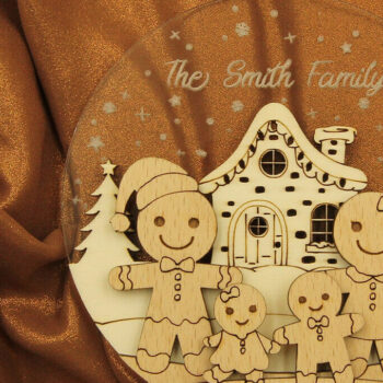 Intra απο ξύλο plywood 3mm-4mm πάχος Χριστουγεννιάτικο στολίδι Gingerbread Family Δίασταση 3x3 cm INTRAFABR-82458262 - Image 4