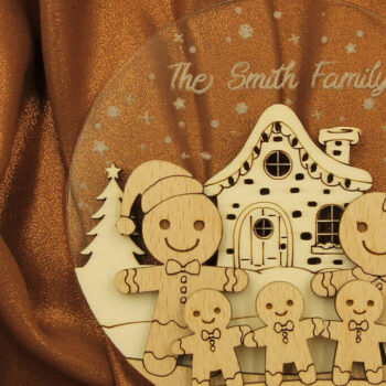 Intra απο ξύλο plywood 3mm-4mm πάχος Χριστουγεννιάτικο στολίδι Gingerbread Family Δίασταση 3x3 cm INTRAFABR-82458262 - Image 9