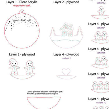 Intra απο ξύλο plywood 3mm-4mm πάχος Χριστουγεννιάτικο στολίδι Gingerbread Family Δίασταση 3x3 cm INTRAFABR-82458262 - Image 12