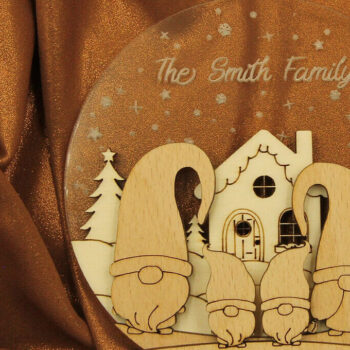 Intra απο ξύλο plywood 3mm-4mm πάχος Χριστουγεννιάτικο στολίδι Gnome Family Δίασταση 3x3 cm INTRAFABR-82458258 - Image 5