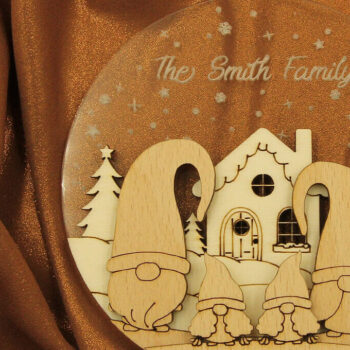 Intra απο ξύλο plywood 3mm-4mm πάχος Χριστουγεννιάτικο στολίδι Gnome Family Δίασταση 3x3 cm INTRAFABR-82458258 - Image 6