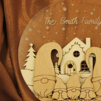 Intra απο ξύλο plywood 3mm-4mm πάχος Χριστουγεννιάτικο στολίδι Gnome Family Δίασταση 3x3 cm INTRAFABR-82458258 - Image 7