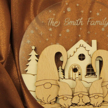 Intra απο ξύλο plywood 3mm-4mm πάχος Χριστουγεννιάτικο στολίδι Gnome Family Δίασταση 3x3 cm INTRAFABR-82458258 - Image 8