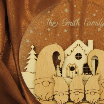 Intra απο ξύλο plywood 3mm-4mm πάχος Χριστουγεννιάτικο στολίδι Gnome Family Δίασταση 3x3 cm INTRAFABR-82458258 - Image 9
