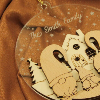 Intra απο ξύλο plywood 3mm-4mm πάχος Χριστουγεννιάτικο στολίδι Gnome Family Δίασταση 3x3 cm INTRAFABR-82458258 - Image 11