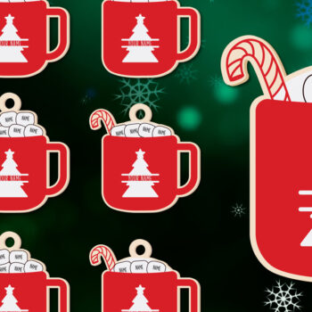 Intra απο ξύλο plywood 3mm-4mm πάχος Χριστουγεννιάτικο στολίδι Hot Cocoa Δίασταση 8x8 cm INTRAFABR-51838226 - Image 1