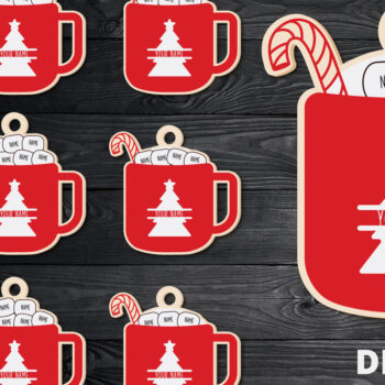 Intra απο ξύλο plywood 3mm-4mm πάχος Χριστουγεννιάτικο στολίδι Hot Cocoa Δίασταση 8x8 cm INTRAFABR-51838226 - Image 3