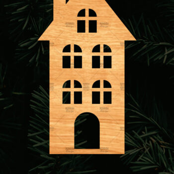 Intra απο ξύλο plywood 3mm-4mm πάχος Χριστουγεννιάτικο Διακοσμητικό Σπίτι Αποκομμένο Δίασταση 15x15 cm INTRAFABR-110321423 - Image 1