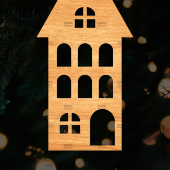 Intra απο ξύλο plywood 3mm-4mm πάχος Χριστουγεννιάτικο Διακοσμητικό Σπίτι Αποκομμένο Δίασταση 15x15 cm INTRAFABR-110321445 - Image 1