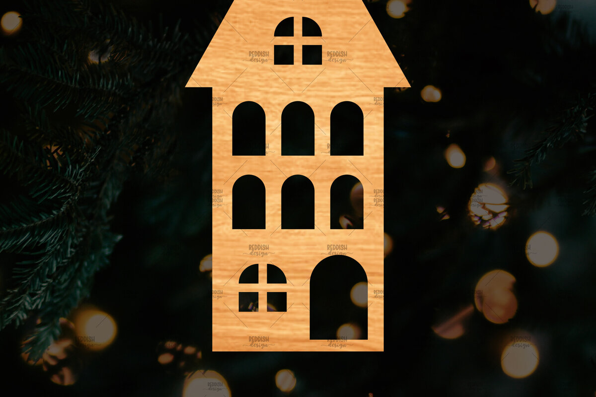 Intra απο ξύλο plywood 3mm-4mm πάχος Χριστουγεννιάτικο Διακοσμητικό Σπίτι Αποκομμένο Δίασταση 15x15 cm INTRAFABR-110321445