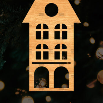 Intra απο ξύλο plywood 3mm-4mm πάχος Χριστουγεννιάτικο Διακοσμητικό Σπίτι Αποκομμένο Δίασταση 15x15 cm INTRAFABR-110321463 - Image 1