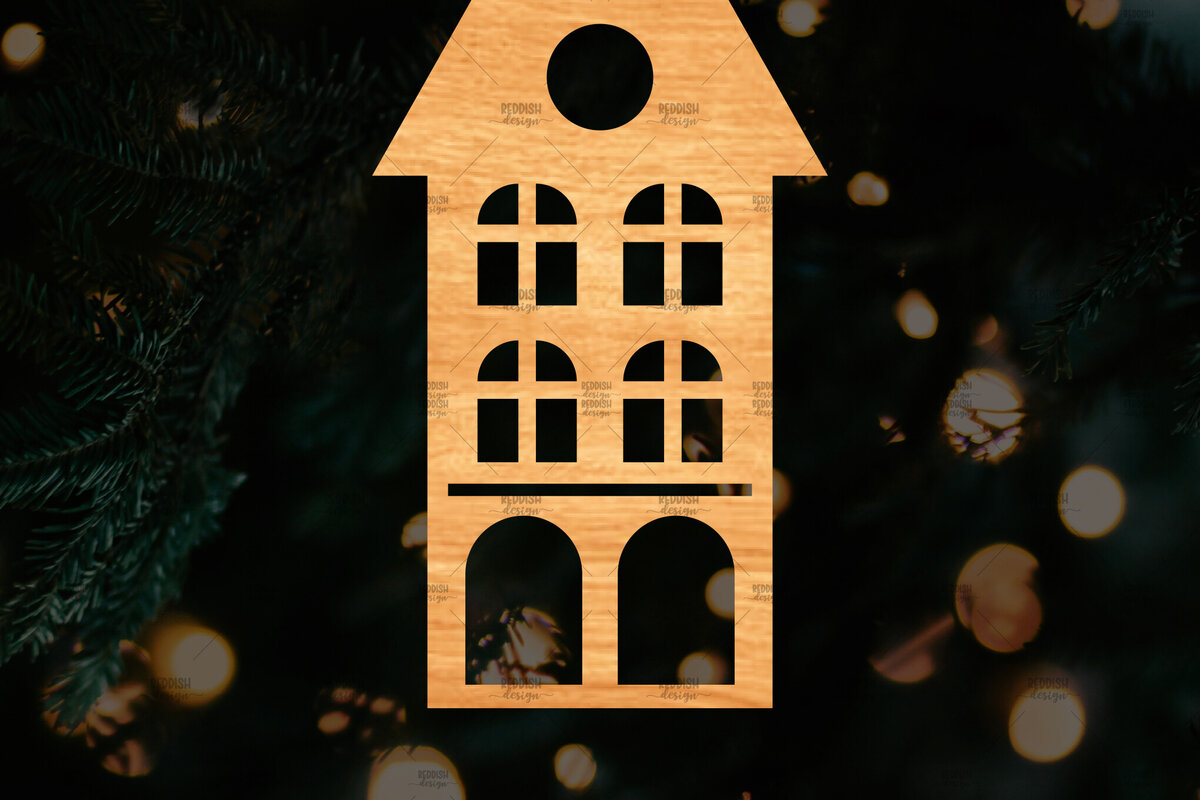 Intra απο ξύλο plywood 3mm-4mm πάχος Χριστουγεννιάτικο Διακοσμητικό Σπίτι Αποκομμένο Δίασταση 15x15 cm INTRAFABR-110321463