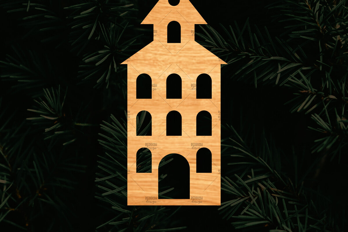 Intra απο ξύλο plywood 3mm-4mm πάχος Χριστουγεννιάτικο Διακοσμητικό Σπίτι Αποκομμένο Δίασταση 15x15 cm INTRAFABR-110321473