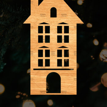 Intra απο ξύλο plywood 3mm-4mm πάχος Χριστουγεννιάτικο Διακοσμητικό Σπίτι Αποκομμένο Δίασταση 15x15 cm INTRAFABR-110321493 - Image 1