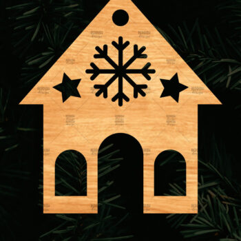 Intra απο ξύλο plywood 3mm-4mm πάχος Χριστουγεννιάτικο Διακοσμητικό Σπίτι Αποκομμένο Δίασταση 15x15 cm INTRAFABR-110321515 - Image 1