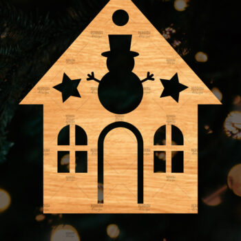 Intra απο ξύλο plywood 3mm-4mm πάχος Χριστουγεννιάτικο Διακοσμητικό Σπίτι Αποκομμένο Δίασταση 15x15 cm INTRAFABR-110321536 - Image 1