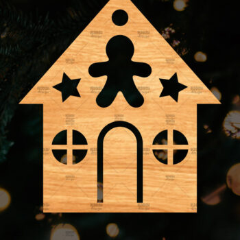 Intra απο ξύλο plywood 3mm-4mm πάχος Χριστουγεννιάτικο Διακοσμητικό Σπίτι Αποκομμένο Δίασταση 15x15 cm INTRAFABR-110321579 - Image 1