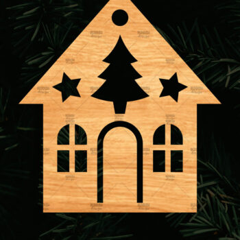 Intra απο ξύλο plywood 3mm-4mm πάχος Χριστουγεννιάτικο Διακοσμητικό Σπίτι Αποκομμένο Δίασταση 15x15 cm INTRAFABR-110321599 - Image 1