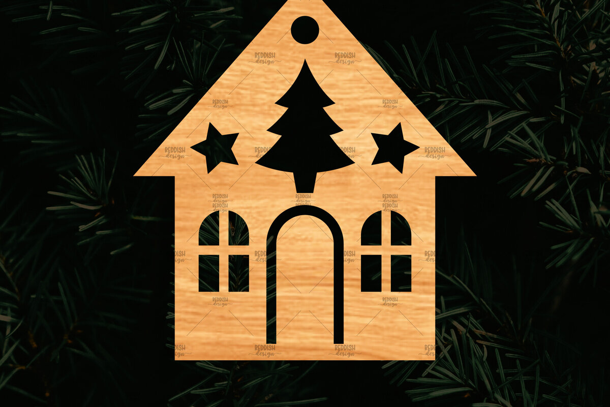 Intra απο ξύλο plywood 3mm-4mm πάχος Χριστουγεννιάτικο Διακοσμητικό Σπίτι Αποκομμένο Δίασταση 15x15 cm INTRAFABR-110321599