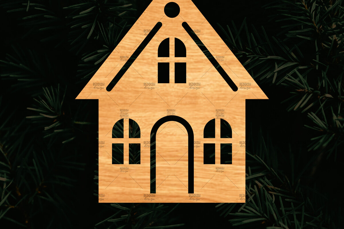 Intra απο ξύλο plywood 3mm-4mm πάχος Χριστουγεννιάτικο Διακοσμητικό Σπίτι Αποκομμένο Δίασταση 15x15 cm INTRAFABR-110321272