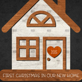 Intra απο ξύλο plywood 3mm-4mm πάχος Χριστουγεννιάτικο Διακοσμητικό Σπίτι Αποκομμένο Δίασταση 15x15 cm INTRAFABR-110673113 - Image 1