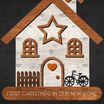 Intra απο ξύλο plywood 3mm-4mm πάχος Χριστουγεννιάτικο Διακοσμητικό Σπίτι Αποκομμένο Δίασταση 15x15 cm INTRAFABR-110673203 - Image 1