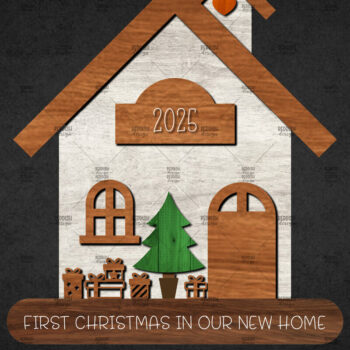 Intra απο ξύλο plywood 3mm-4mm πάχος Χριστουγεννιάτικο Διακοσμητικό Σπίτι Αποκομμένο Δίασταση 15x15 cm INTRAFABR-110673229 - Image 1