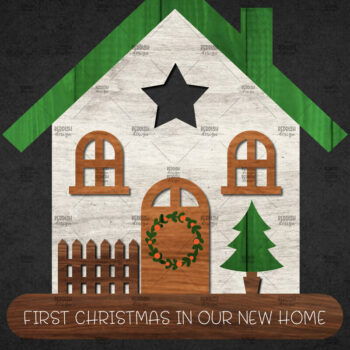 Intra απο ξύλο plywood 3mm-4mm πάχος Χριστουγεννιάτικο Διακοσμητικό Σπίτι Αποκομμένο Δίασταση 15x15 cm INTRAFABR-110673289 - Image 1