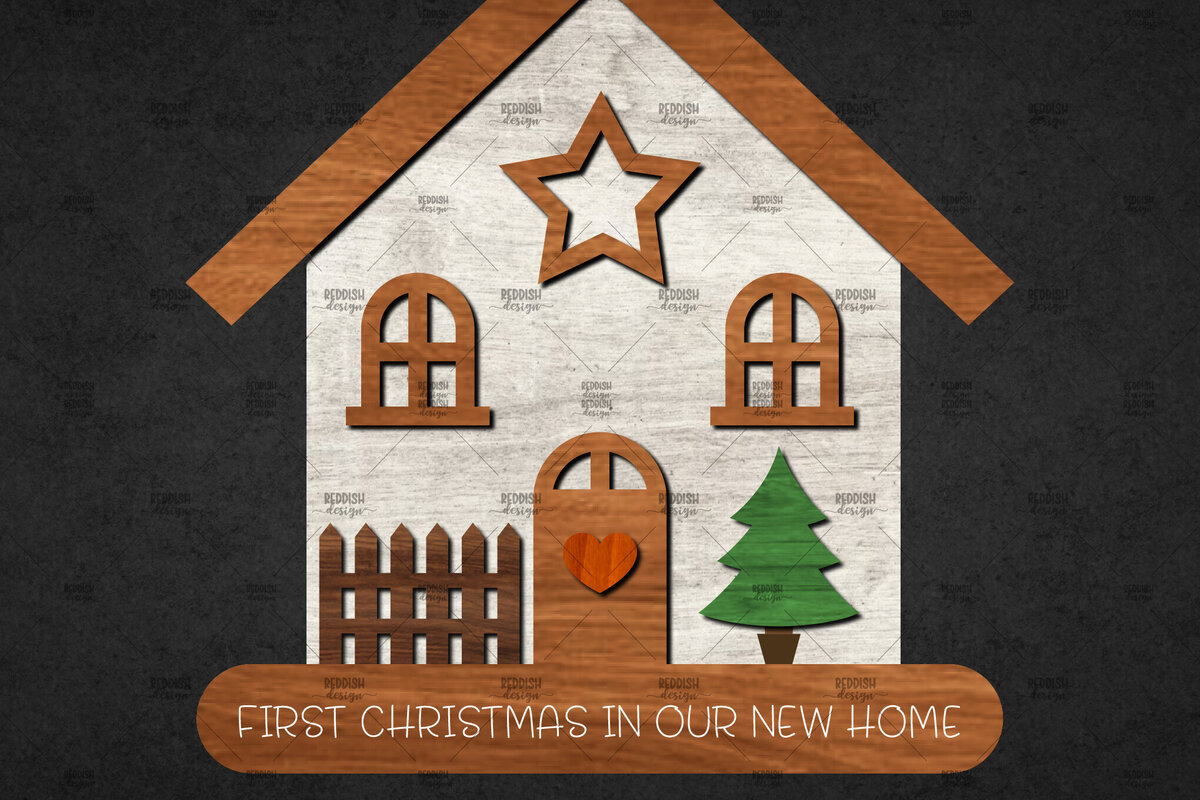 Intra απο ξύλο plywood 3mm-4mm πάχος Χριστουγεννιάτικο Διακοσμητικό Σπίτι Αποκομμένο Δίασταση 15x15 cm INTRAFABR-110673342