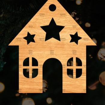 Intra απο ξύλο plywood 3mm-4mm πάχος Χριστουγεννιάτικο Διακοσμητικό Σπίτι Αποκομμένο Δίασταση 15x15 cm INTRAFABR-110321294 - Image 1