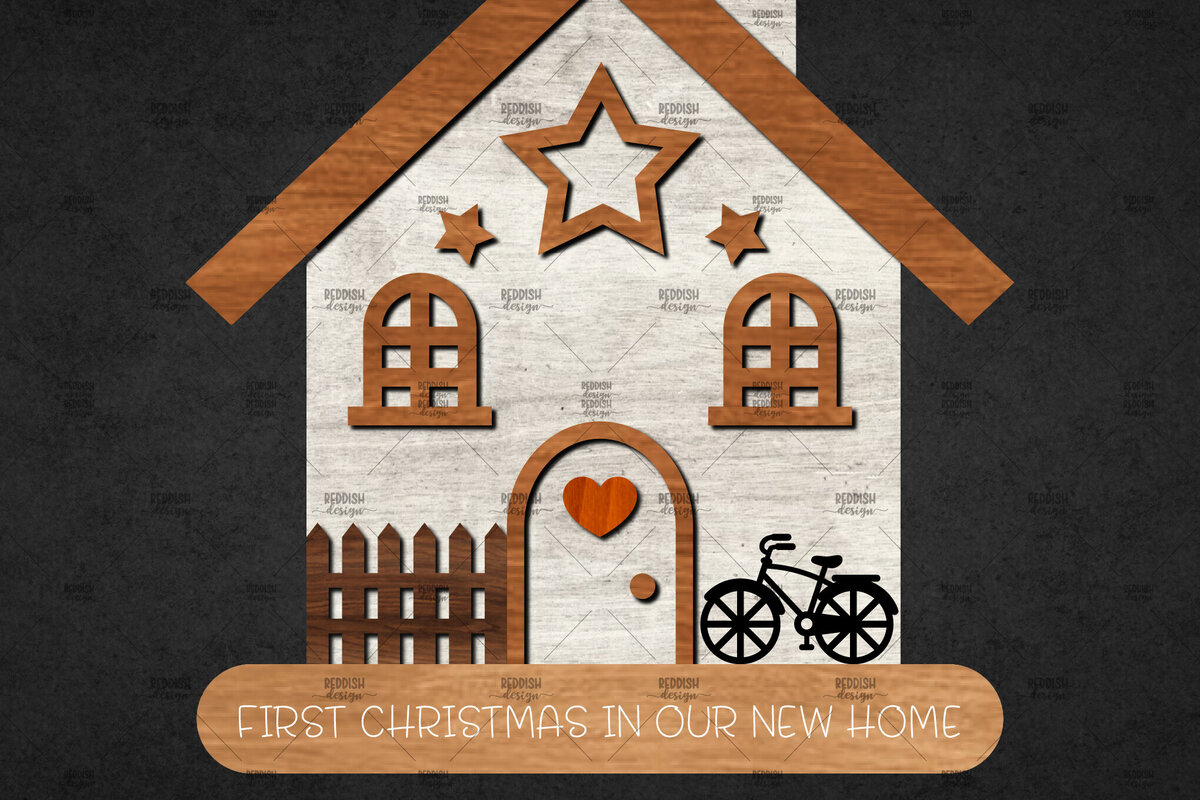 Intra απο ξύλο plywood 3mm-4mm πάχος Χριστουγεννιάτικο Διακοσμητικό Σπίτι Αποκομμένο Δίασταση 15x15 cm INTRAFABR-110673382