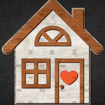 Intra απο ξύλο plywood 3mm-4mm πάχος Χριστουγεννιάτικο Διακοσμητικό Σπίτι Αποκομμένο Δίασταση 15x15 cm INTRAFABR-110840455 - Image 1