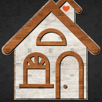 Intra απο ξύλο plywood 3mm-4mm πάχος Χριστουγεννιάτικο Διακοσμητικό Σπίτι Αποκομμένο Δίασταση 15x15 cm INTRAFABR-110840474 - Image 1