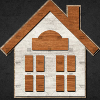 Intra απο ξύλο plywood 3mm-4mm πάχος Χριστουγεννιάτικο Διακοσμητικό Σπίτι Αποκομμένο Δίασταση 15x15 cm INTRAFABR-110840505 - Image 1