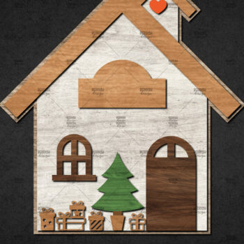 Intra απο ξύλο plywood 3mm-4mm πάχος Χριστουγεννιάτικο Διακοσμητικό Σπίτι Αποκομμένο Δίασταση 15x15 cm INTRAFABR-110840659 - Image 1