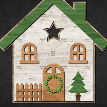 Intra απο ξύλο plywood 3mm-4mm πάχος Χριστουγεννιάτικο Διακοσμητικό Σπίτι Αποκομμένο Δίασταση 15x15 cm INTRAFABR-110840671 - Image 1