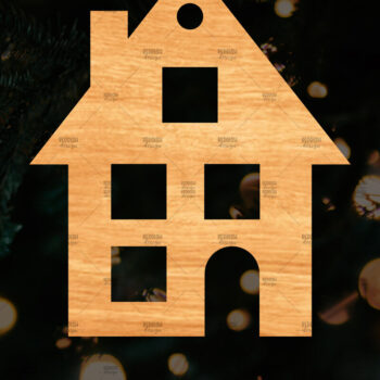 Intra απο ξύλο plywood 3mm-4mm πάχος Χριστουγεννιάτικο Διακοσμητικό Σπίτι Αποκομμένο Δίασταση 15x15 cm INTRAFABR-110321319 - Image 1