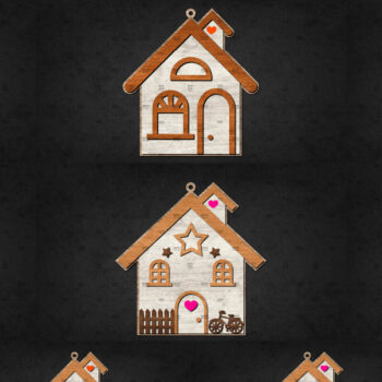 Intra απο ξύλο plywood 3mm-4mm πάχος Χριστουγεννιάτικο Διακοσμητικό Σπίτι Αποκομμένο Δίασταση 15x15 cm INTRAFABR-110840786 - Image 1