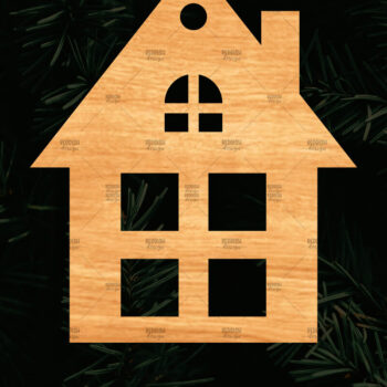 Intra απο ξύλο plywood 3mm-4mm πάχος Χριστουγεννιάτικο Διακοσμητικό Σπίτι Αποκομμένο Δίασταση 15x15 cm INTRAFABR-110321339 - Image 1