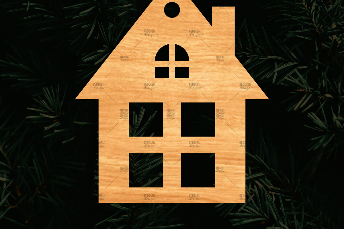 Intra απο ξύλο plywood 3mm-4mm πάχος Χριστουγεννιάτικο Διακοσμητικό Σπίτι Αποκομμένο Δίασταση 15x15 cm INTRAFABR-110321339