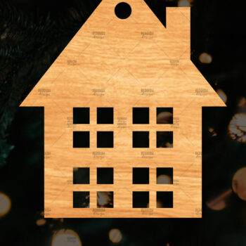 Intra απο ξύλο plywood 3mm-4mm πάχος Χριστουγεννιάτικο Διακοσμητικό Σπίτι Αποκομμένο Δίασταση 15x15 cm INTRAFABR-110321371 - Image 1