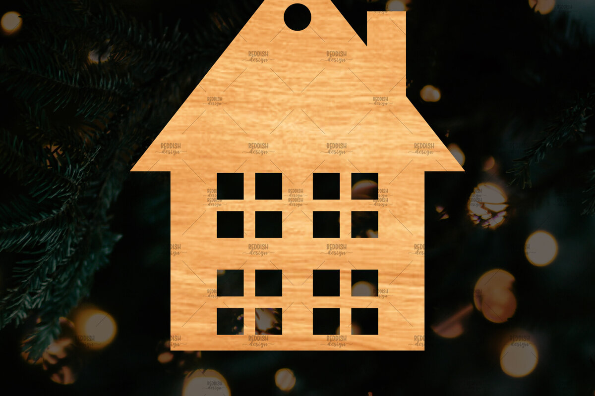 Intra απο ξύλο plywood 3mm-4mm πάχος Χριστουγεννιάτικο Διακοσμητικό Σπίτι Αποκομμένο Δίασταση 15x15 cm INTRAFABR-110321371